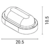 ΦΩΤΙΣΤΙΚΟ ΤΟΙΧΟΥ ΟΒΑΛ LED 12W 205X105X54 3000K IP54 ΛΕΥΚΟ PLUS - Image 2