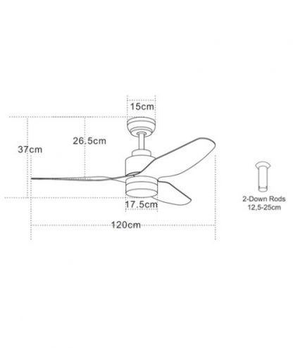 ΑΝΕΜΙΣΤΗΡΑΣ ΛΕΥΚΟ-ABS LED 3000K 18W - Image 2