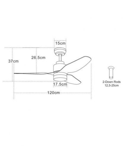 ΑΝΕΜΙΣΤΗΡΑΣ ΧΡΩΜΙΟ ΜΑΤΤ-ABS LED 3000K 18W - Image 2