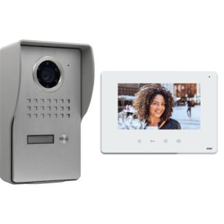 Kit Εισόδου Πόρτας WiFi Θυροτηλεόραση 1 Εισόδου 1 Εσωτερικό Ασημί-Λευκό