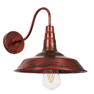Vintage Industrial Φωτιστικό Τοίχου Απλίκα Μονόφωτο Καφέ Σκουριά Μεταλλικό Καμπάνα