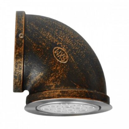 Vintage Industrial Φωτιστικό Τοίχου Απλίκα Μονόφωτο LED Μαύρο Σκουριά Μεταλλικό - Image 8