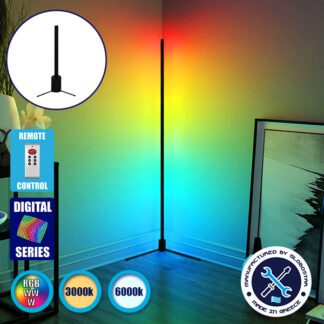 Επιτραπέζιο Μαύρο Φωτιστικό 50cm LED 8 Watt με Ασύρματο Χειριστήριο 2.4G RF & Dimmer RGBW+WW