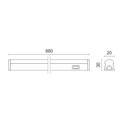 ΓΡΑΜΜΙΚΟ ΦΩΤΙΣΤΙΚΟ LED ΜΕ ΔΙΑΚΟΠΤΗ 11W 4000K - Image 4