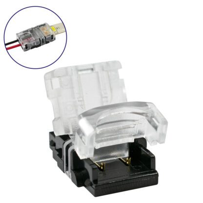 70720 Αδιάβροχος Ταχυσύνδεσμος Ένωσης IP65 - Strip To Cable Connector για Ένωση 1 x Μονόχρωμης Αδιάβροχης Ταινίας LED Πλάτους 10mm με 1 x Καλώδιο Τροφοδοσίας