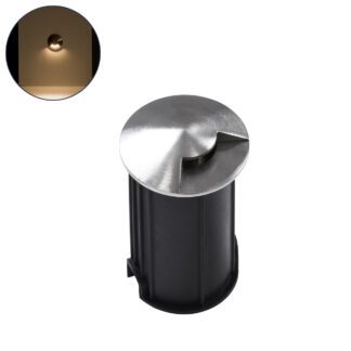 UNDERGROUND-RENA 90660 Χωνευτό Φωτιστικό Σποτ Δαπέδου One Sided LED 1W 110lm 30° DC 24V Αδιάβροχο IP68 Φ5 x Υ9cm Θερμό Λευκό 3000K - Ανοξείδωτο Ατσάλι - 3 Years Warranty
