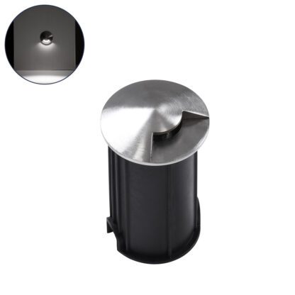 UNDERGROUND-RENA 90661 Χωνευτό Φωτιστικό Σποτ Δαπέδου One Sided LED 1W 115lm 30° DC 24V Αδιάβροχο IP68 Φ5 x Υ9cm Φυσικό Λευκό 4500K - Ανοξείδωτο Ατσάλι - 3 Years Warranty