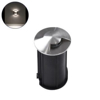 UNDERGROUND-RENA 90663 Χωνευτό Φωτιστικό Σποτ Δαπέδου Two Sided LED 1W 115lm 30° DC 24V Αδιάβροχο IP68 Φ5 x Υ9cm Φυσικό Λευκό 4500K - Ανοξείδωτο Ατσάλι - 3 Years Warranty