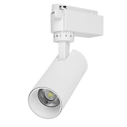Μονοφασικό Bridgelux COB LED Λευκό Φωτιστικό Σποτ Ράγας 10W 230V 1300lm 30° Ψυχρό Λευκό 6000k S-40010