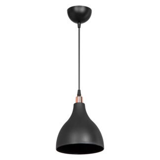 Φωτιστικό οροφής μονόφωτο Lofty pakoworld Ε27 μαύρο Φ18×56εκ