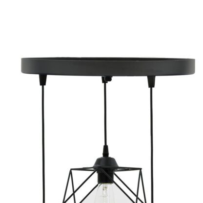Φωτιστικό οροφής τρίφωτο Karin pakoworld E27 μαύρο 30x30x90εκ - Image 3