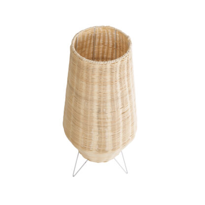 BOLSON 02012 Boho Επιδαπέδιο Φωτιστικό Μονόφωτο 1 x E27 AC220-240V IP20 - Φ30 x Υ70cm - Μπεζ Ξύλινο Μπαμπού Πλέγμα - 5 Χρόνια Εγγύηση - Image 5