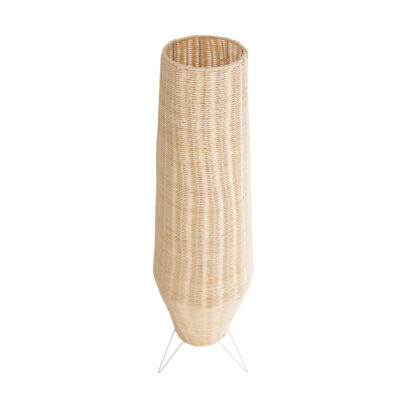 BOLSON 02013 Boho Επιδαπέδιο Φωτιστικό Μονόφωτο 1 x E27 AC220-240V IP20 - Φ30 x Υ120cm - Μπεζ Ξύλινο Μπαμπού Πλέγμα - 5 Χρόνια Εγγύηση - Image 5