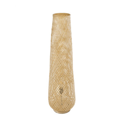 MAMIZU 02109 Boho Επιδαπέδιο Φωτιστικό Μονόφωτο 1 x E27 AC220-240V IP20 - Φ28 x Υ93cm - Μπεζ Ξύλινο Μπαμπού Πλέγμα - 5 Χρόνια Εγγύηση - Image 5