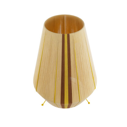 SALERNO 02331 Boho Επιδαπέδιο Φωτιστικό Μονόφωτο 1 x E27 AC220-240V IP20 - Φ50 x Υ70cm - Μπεζ με Καφε και Κίτρινο Λεπτό Νήμα Βαμβακερό Πλέγμα - 5 Χρόνια Εγγύηση - Image 3