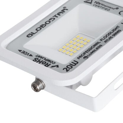 ATLAS 61408 Επαγγελματικός Προβολέας LED 20W 2400lm 120° AC 220-240V - Αδιάβροχος IP67 - Μ12 x Π2.5 x Υ9.5cm - Λευκό - Φυσικό Λευκό 4500K - LUMILEDS Chips - TÜV Rheinland Certified - 5 Years Warranty - Image 6