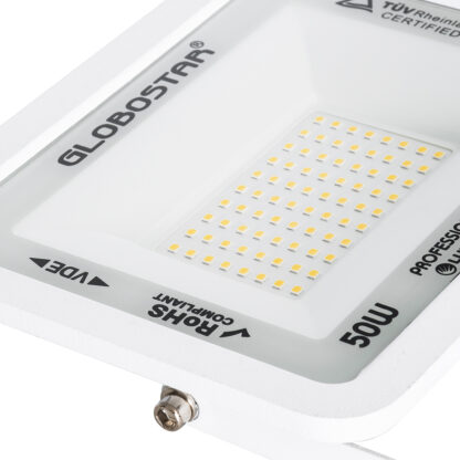 ATLAS 61421 Επαγγελματικός Προβολέας LED 50W 5750lm 120° AC 220-240V - Αδιάβροχος IP67 - Μ21 x Π3.5 x Υ16cm - Λευκό - Θερμό Λευκό 2700K - LUMILEDS Chips - TÜV Rheinland Certified - 5 Years Warranty - Image 6