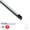 NEONPRO 61529 Προφίλ Αλουμινίου – Βάση Στήριξης για την NEONPRO Professional Neon Flex LED 10W/m 24VDC & 48VDC με Π6 x Υ1.2cm – Μαύρο – Μ300 x Π0.8 x Υ1.3cm – Πακέτο 5 Τεμάχια των 3 Μέτρων