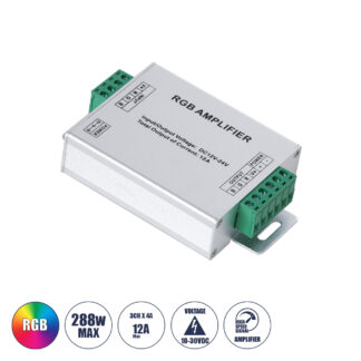73392 DC Power & Signal High Speed Amplifier Ενισχυτής Ισχύος & Σήματος Υψηλών Ταχυτήτων 3 Καναλιών DC 12-24V 3 x 4A 96W - Max 12A 288W - IP20 RGB Μ10.5 x Π6.5 x Υ2.5cm - 2 Years Warranty