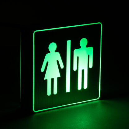 SENSATI 75656 Φωτιστικό Τοίχου Ένδειξης WC MAN & WOMAN LED 1W AC 220-240V IP20 - Σώμα Αλουμινίου - Μ11 x Π11 x Υ3cm - Πράσινο - Image 5