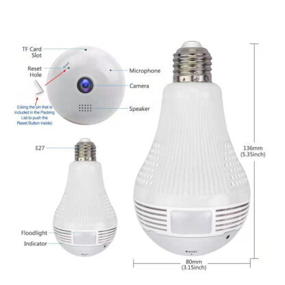 WIFI 2.4G IP CAMERA 2.0MP 1080P - Έξυπνη Κρυφή IP Κάμερα WiFi 1080P Fish Eye 360° 3W LED σε Σχήμα Λάμπας με Ντουί και Βάση E27 Smart Home - Image 13