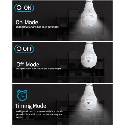 WIFI 2.4G IP CAMERA 2.0MP 1080P - Έξυπνη Κρυφή IP Κάμερα WiFi 1080P Fish Eye 360° 3W LED σε Σχήμα Λάμπας με Ντουί και Βάση E27 Smart Home - Image 8