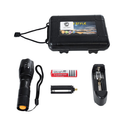 79041 Φορητός Φακός Χειρός XM-L2 LED CREE 10W με Επαναφορτιζόμενη Μπαταρία 3000mAh & Φορτιστή Πρίζας - Zoom x1 έως x2000 - Ψυχρό Λευκό 6000K - Φ4 x Υ13.5cm - Image 11
