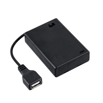 Box Τροφοδοσίας για Γιρλάντες LED USB 2.0 DC 5V με Μπαταρίες 3 x AA (Δεν Περιλαμβάνονται) & Διακόπτη On/Off - Μαύρο