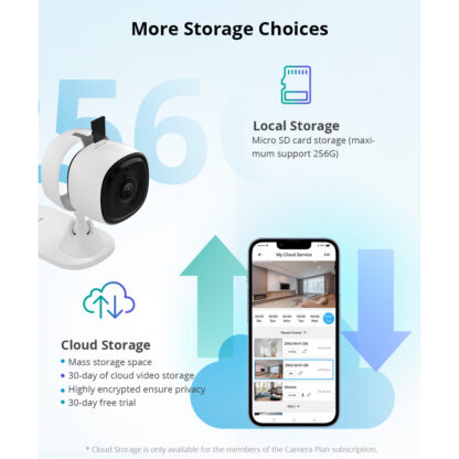 SONOFF S-CAM Slim Smart Home Security Camera WiFi 2.4GHz 1080P 130° Two Way Audio - Local & Cloud Storage - Nigh Vision - Motion Detection - Motion Alarm DC 5V 1A - Image 11
