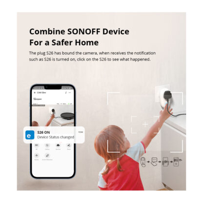 SONOFF S-CAM Slim Smart Home Security Camera WiFi 2.4GHz 1080P 130° Two Way Audio - Local & Cloud Storage - Nigh Vision - Motion Detection - Motion Alarm DC 5V 1A - Image 12