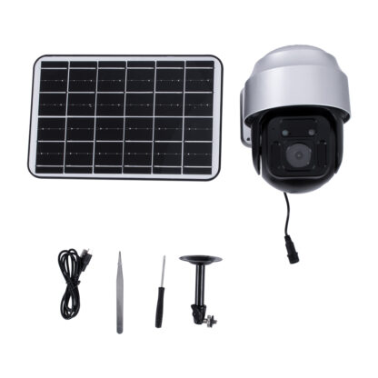 Αυτόνομη Ηλιακή Camera 1080P 2MP 4G SIM CARD WiFi 150° Μπαταρία 3200mAh Φωτοβολταϊκό Πάνελ Διπλή Κατέυθυνση Ομιλίας Αδιάβροχη IP66 Ψυχρό Λευκό 6000K - Ασημί - Image 8