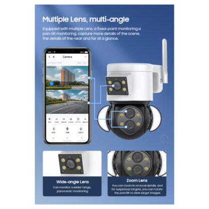 Επιτοίχια Κάμερα Πρίζας WiFi HD 1080P 350° Διπλή Κατέυθυνση Ομιλίας & Ανιχνευτή Κίνησης - Απομακρυσμένος Έλεγχος - Αδιάβροχη IP65 - Λευκό Μαύρο - Μ15 x Π14.5 x Y15cm - 2 Χρόνια Εγγύηση - Image 12