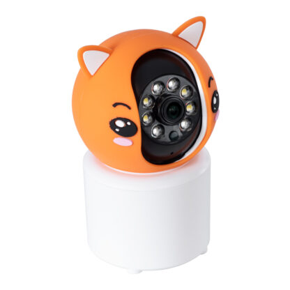 Επιτραπέζια Κάμερα WiFi HD 1080P 350° Διπλή Κατέυθυνση Ομιλίας & Ανιχνευτή Κίνησης - Απομακρυσμένος Έλεγχος Body Auto Tracking IP20 - Πορτοκαλί Λευκό - Φ8 x Υ13cm - 2 Χρόνια Εγγύηση - Image 3