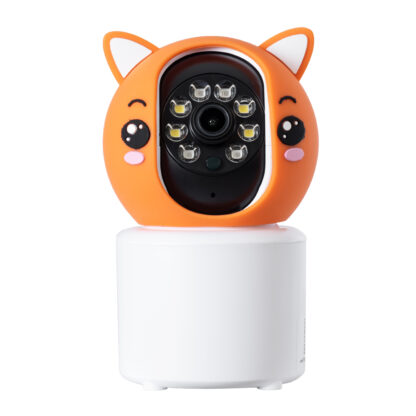 Επιτραπέζια Κάμερα WiFi HD 1080P 350° Διπλή Κατέυθυνση Ομιλίας & Ανιχνευτή Κίνησης - Απομακρυσμένος Έλεγχος Body Auto Tracking IP20 - Πορτοκαλί Λευκό - Φ8 x Υ13cm - 2 Χρόνια Εγγύηση - Image 4