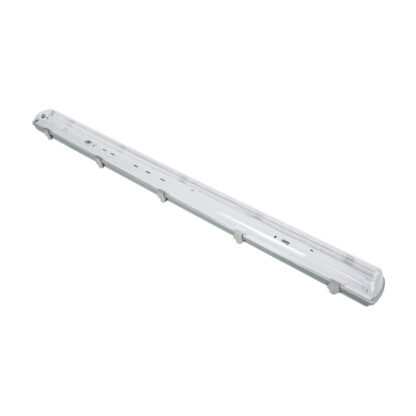 120cm Tri-Proof Πλαστικό PC Σκαφάκι με Μεταλλικά Clips για 2 x Λάμπες T8 Τύπου Φθορίου LED Τροφοδοσίας Ενός Άκρου Αδιάβροχο IP65 - Image 2