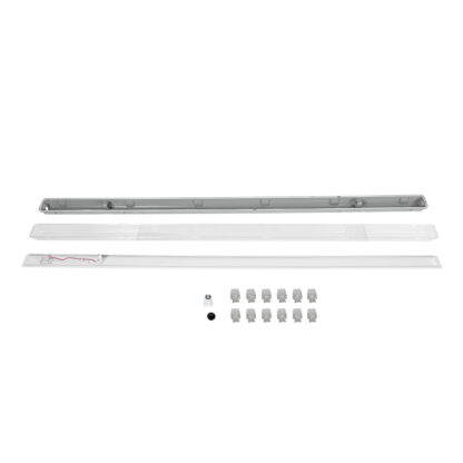 150cm Tri-Proof Πλαστικό PC Σκαφάκι με Μεταλλικά Clips για 1 x Λάμπες T8 Τύπου Φθορίου LED Τροφοδοσίας Ενός Άκρου Αδιάβροχο IP65 - Image 8