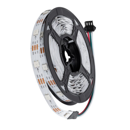 DIGISTRIP 90758 Set Digital Pixel Addressable Strip - Σετ Ψηφιακής Ταινίας 5 Μέτρων με Ψηφιακό Controller & Ασύρματο Χειριστήριο RF & WiFi Mobile APP - LED SMD 5050 36W/5m 150LED/5m 150PIXEL/5m SPI/TTL Protocol 2880lm/m 120° DC 5V με USB 2.0 & WiFi Mobile APP IP20 Πολύχρωμα RGB - Dimmable - Λευκό Σώμα - Μ500 x Π1 x Υ0.2cm - Συσκευασία 5 Μέτρων - 2 Χρόνια Εγγύηση - Image 2