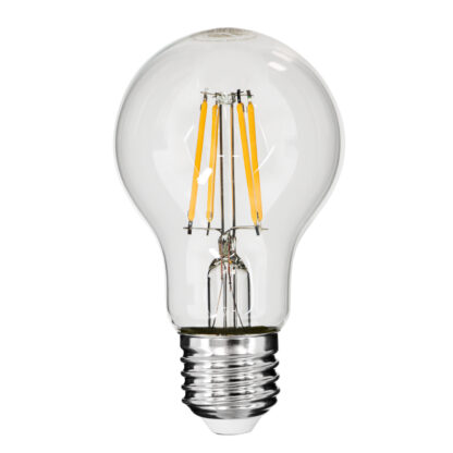 99006 Λάμπα LED Long Filament E27 A60 Γλόμπος 6W 600lm 360° AC 220-240V IP20 Φ6 x Υ10.5cm Θερμό Λευκό 2700K με Διάφανο Γυαλί - Dimmable - 3 Χρόνια Εγγύηση - Image 2