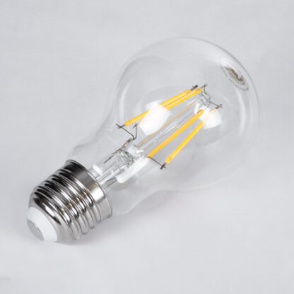 99006 Λάμπα LED Long Filament E27 A60 Γλόμπος 6W 600lm 360° AC 220-240V IP20 Φ6 x Υ10.5cm Θερμό Λευκό 2700K με Διάφανο Γυαλί - Dimmable - 3 Χρόνια Εγγύηση - Image 4