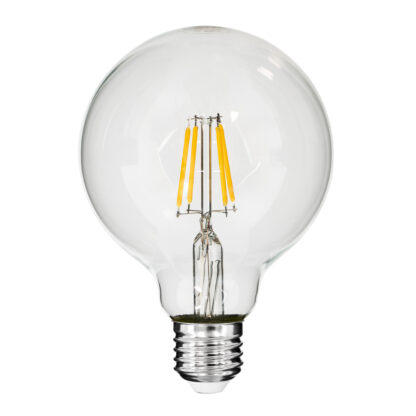 99009 Λάμπα LED Long Filament E27 G95 Γλόμπος 4W 400lm 360° AC 220-240V IP20 Φ9.5 x Υ13.5cm Θερμό Λευκό 2700K με Διάφανο Γυαλί - Dimmable - 3 Years Warranty - Image 2