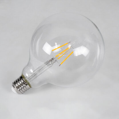 99012 Λάμπα LED Long Filament E27 G125 Γλόμπος 4W 400lm 360° AC 220-240V IP20 Φ12.5 x Υ18cm Θερμό Λευκό 2700K με Διάφανο Γυαλί - Dimmable - 3 Years Warranty - Image 4