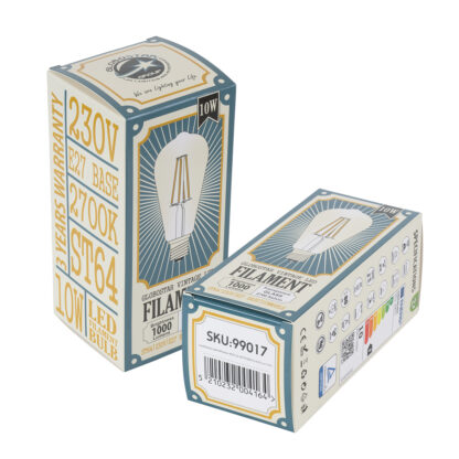 99017 Λάμπα LED Long Filament E27 ST64 Αχλάδι 10W 1000lm 360° AC 220-240V IP20 Φ6.4 x Υ14cm Θερμό Λευκό 2700K με Διάφανο Γυαλί - Dimmable - 3 Years Warranty - Image 6