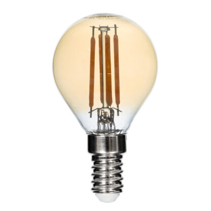 99033 Λάμπα LED Long Filament E14 G45 Γλομπάκι 4W 350lm 360° AC 220-240V IP20 Φ4.5 x Υ7.5cm Ultra Θερμό Λευκό 2200K με Μελί Γυαλί - Dimmable - 3 Years Warranty - Image 2