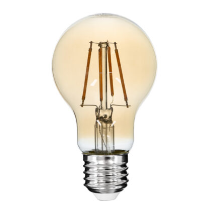 99036 LED Long Filament Bulb E27 A60 Globe 6W 550lm 360° AC 220-240V IP20 D6 x H10.5cm Ultra Θερμό Λευκό 2200K με Μελί Γυαλί - Dimmable - 3 Years Warranty - Image 2