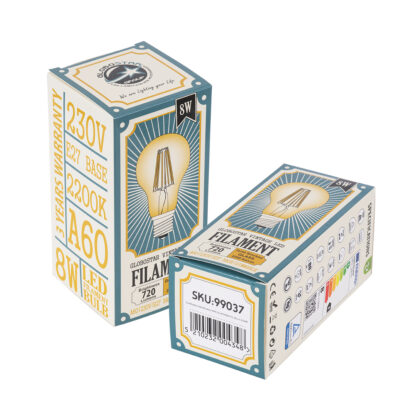 99037 LED Long Filament Bulb E27 A60 Globe 8W 720lm 360° AC 220-240V IP20 D6 x H10.5cm Ultra Θερμό Λευκό 2200K με Μελί Γυαλί - Dimmable - 3 Years Warranty - Image 6