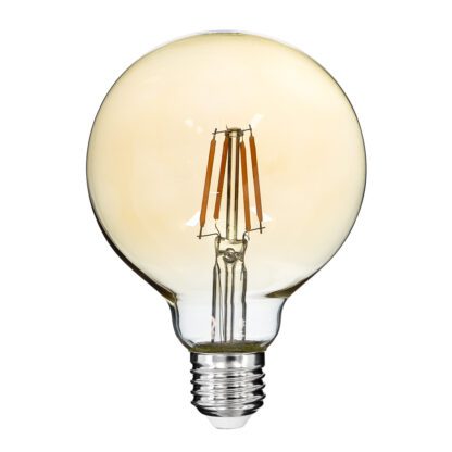 99039 LED Long Filament Bulb E27 G95 Globe 4W 350lm 360° AC 220-240V IP20 D9.5 x H13.5cm Ultra Θερμό Λευκό 2200K με Μελί Γυαλί - Dimmable - 3 Years Warranty - Image 2