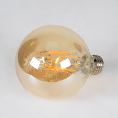 99041 LED Long Filament Bulb E27 G95 Globe 12W 1080lm 360° AC 220-240V IP20 D9.5 x H13.5cm Ultra Θερμό Λευκό 2200K με Μελί Γυαλί - Dimmable - 3 Years Warranty - Image 3