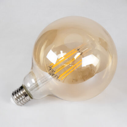 99044 Λάμπα LED Long Filament E27 G125 Γλόμπος 12W 1080lm 360° AC 220-240V IP20 Φ12.5 x Υ18cm Ultra Θερμό Λευκό 2200K με Μελί Γυαλί - Dimmable - 3 Years Warranty - Image 4