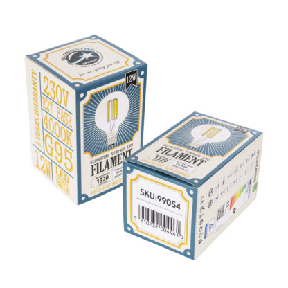 99054 Λάμπα LED Long Filament E27 G95 Γλόμπος 12W 1320lm 360° AC 220-240V IP20 Φ9.5 x Υ13.5cm Φυσικό Λευκό 4000K με Διάφανο Γυαλί - Dimmable - 3 Years Warranty - Image 6