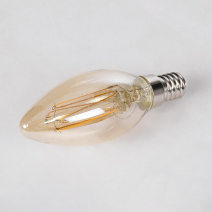 99058 Λάμπα LED Ultra Thin Soft S Spiral Filament E14 C35 Κεράκι 2W 140lm 360° AC 220-240V IP20 Φ3.5 x Υ10.5cm Ultra Θερμό Λευκό 2200K με Μελί Γυαλί - Dimmable - 3 Years Warranty - Image 3